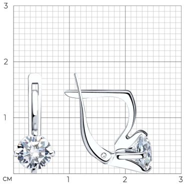 Серьги SOKOLOV 024464 вес 2.99 г золото, фианит купить,246379