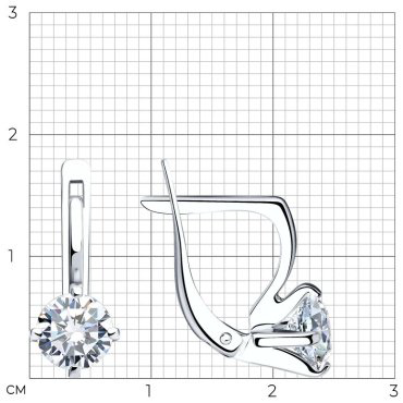 Серьги SOKOLOV 024464 вес 2.99 г золото, фианит купить,246379