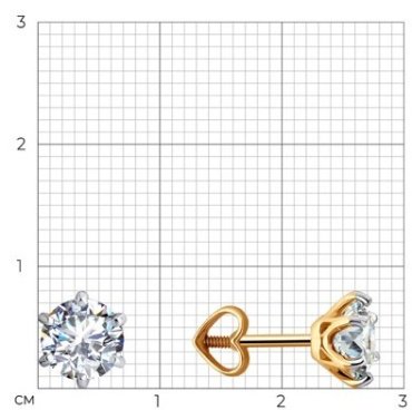 Пусеты Diamant 51-122-02228-1 вес 1.77 г золото, фианит купить,147099