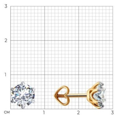 Пусеты Diamant 51-122-02228-1 вес 1.77 г золото, фианит купить,147099