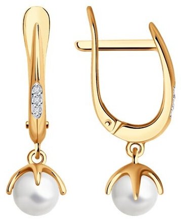 Серьги Diamant 51-221-01849-1 вес 2.66 г золото, бриллиант купить,237049