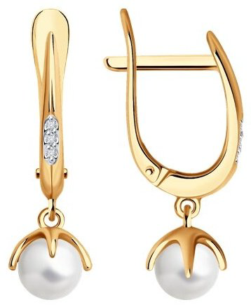 Серьги Diamant 51-221-01849-1 вес 2.66 г золото, бриллиант купить,237049