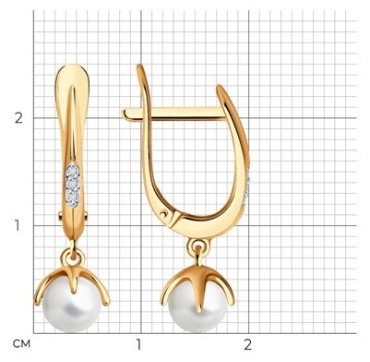 Серьги Diamant 51-221-01849-1 вес 2.66 г золото, бриллиант купить,237049