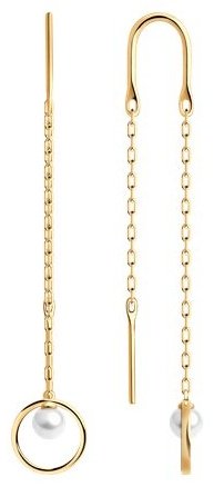 Серьги Diamant 51-323-01807-1 вес 1.88 г золото, жемчуг купить,294792