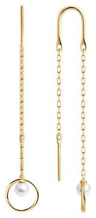 Серьги Diamant 51-323-01807-1 вес 1.88 г золото, жемчуг купить,294792