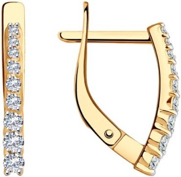 Серьги Diamant 51-120-01651-1 вес 1.79 г золото, фианит купить,183017