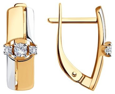 Серьги Diamant 51-120-00819-1 вес 2.44 г золото, фианит купить,246018