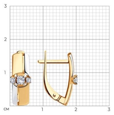 Серьги Diamant 51-120-00819-1 вес 2.44 г золото, фианит купить,246018