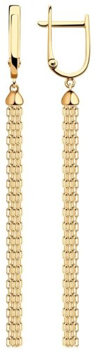 Серьги Diamant 51-121-00358-1 вес 2.6 г золото, без вставок купить,239870