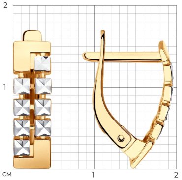 Серьги Diamant 51-120-02259-1 вес 1.93 золото, без вставок купить,155877