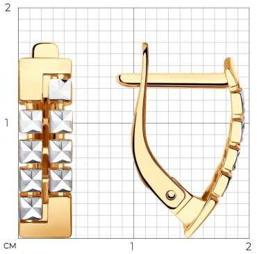 Серьги Diamant 51-120-02259-1 вес 1.93 золото, без вставок купить,155877
