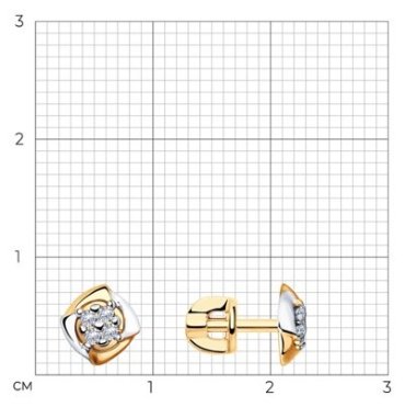 Серьги Diamant 51-122-00398-1 вес 1.7 г золото, фианит купить,181840