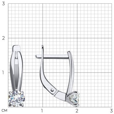 Серьги Diamant 52-120-01726-1 вес 2.25 золото, фианит купить,210679