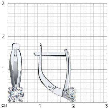 Серьги Diamant 52-120-01726-1 вес 2.25 золото, фианит купить,210679