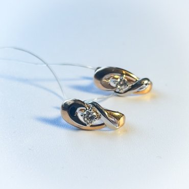 Серьги SOKOLOV 027259 вес 1.96 г золото, фианит купить,167102