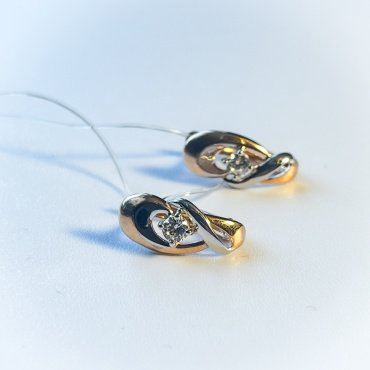Серьги SOKOLOV 027259 вес 1.96 г золото, фианит купить,167102