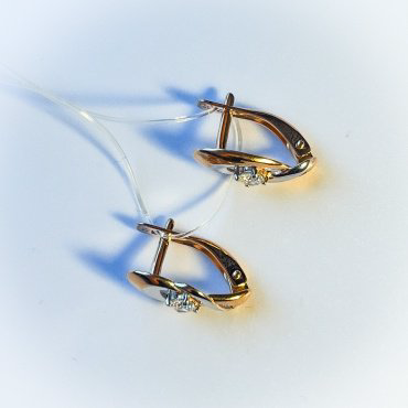 Серьги SOKOLOV 027259 вес 1.96 г золото, фианит купить,167102