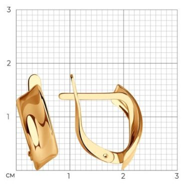 Серьги Diamant 51-120-01035-1 вес 1.67 г золото, без вставок купить,188298