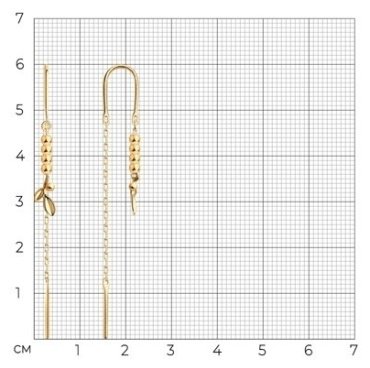 Серьги-цепочки Diamant 51-123-01304-1 вес 1.61 г золото, без вставок купить,128635