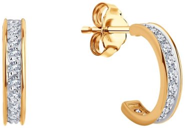 Серьги SOKOLOV 0200416 вес 2.08 г золото, фианит купить,145599