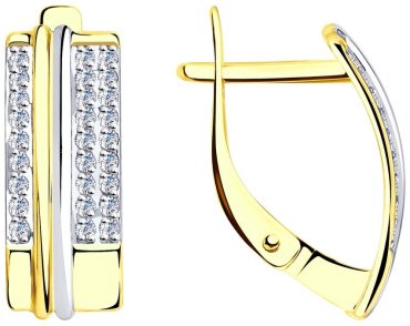 Серьги SOKOLOV 028203-2 вес 2.79 г золото, фианит купить,242510