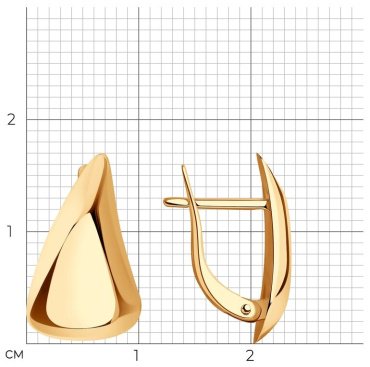 Серьги Diamant 51-120-01520-1 вес 2.33 золото, без вставок купить,210708