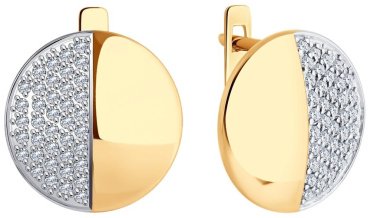 Серьги Diamant 51-120-02253-1 вес 2.96 золото, фианит купить,222875