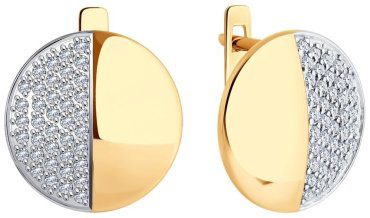 Серьги Diamant 51-120-02253-1 вес 2.96 золото, фианит купить,222875