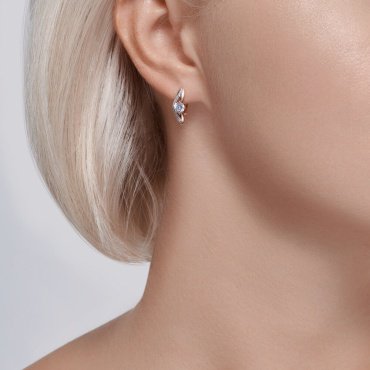 Серьги Diamant 51-120-02031-1 вес 2.56 золото, фианит купить,254562