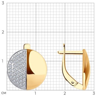 Серьги Diamant 51-120-02253-1 вес 2.96 золото, фианит купить,222875
