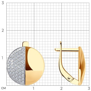 Серьги Diamant 51-120-02253-1 вес 2.96 золото, фианит купить,222875