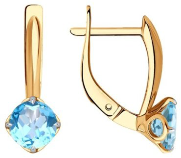 Серьги Diamant 51-320-01767-1 вес 2.52 г золото, топаз купить,203867