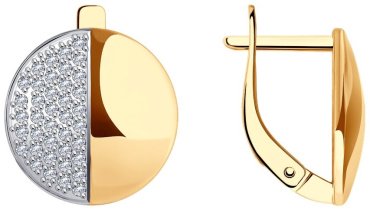 Серьги Diamant 51-120-02253-1 вес 2.96 золото, фианит купить,222875