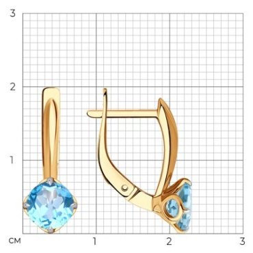 Серьги Diamant 51-320-01767-1 вес 2.52 г золото, топаз купить,203867