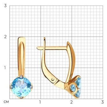 Серьги Diamant 51-320-01767-1 вес 2.52 г золото, топаз купить,203867