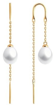 Серьги-цепочки SOKOLOV 792410 вес 2.18 г золото, жемчуг купить,134552