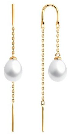 Серьги-цепочки SOKOLOV 792410 вес 2.18 г золото, жемчуг купить,134552