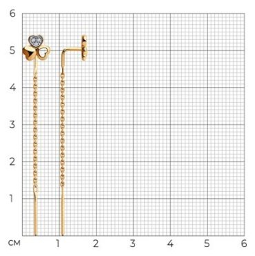 Серьги-цепочки Diamant 53-123-00385-1 вес 1.16 г золото, фианит купить,136663