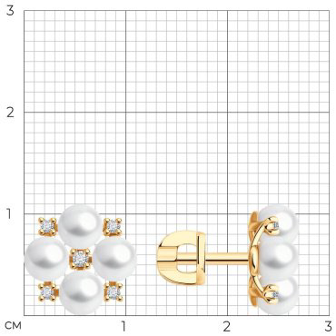 Серьги SOKOLOV 792423 вес 2.79 г золото, жемчуг купить,249869