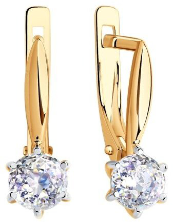 Серьги SOKOLOV 028875 вес 1.95 г золото, фианит купить,169624