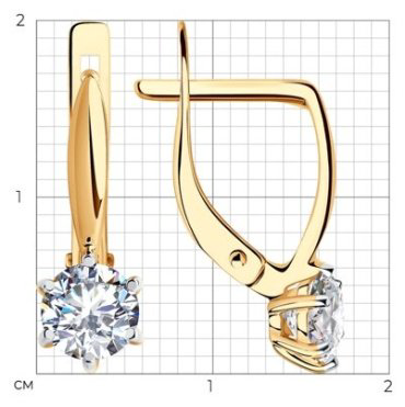 Серьги SOKOLOV 028875 вес 1.95 г золото, фианит купить,169624
