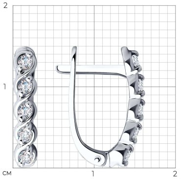 Серьги Diamant 52-120-00742-1 вес 2.15 золото, фианит купить,172768