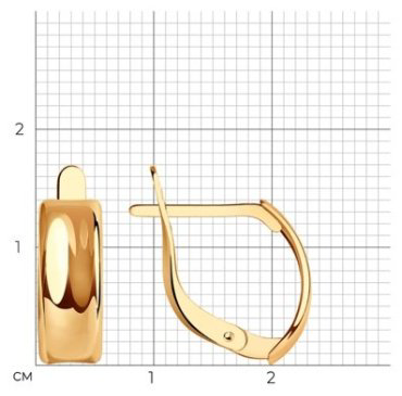 Серьги Diamant 51-120-01036-1 вес 1.71 г золото, без вставок купить,167252