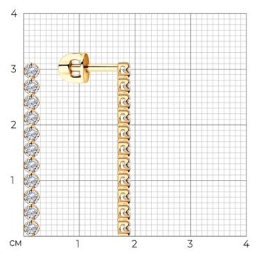 Серьги SOKOLOV 029765 вес 2.88 г золото, фианит купить,244256
