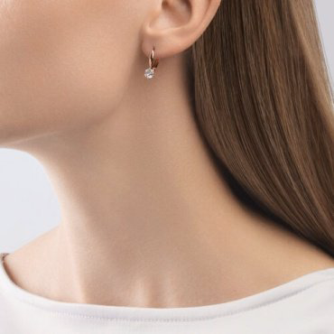 Серьги SOKOLOV 028875 вес 1.95 г золото, фианит купить,169624