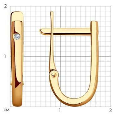 Серьги SOKOLOV 029754 вес 2.01 г золото, фианит купить,160799.99999999997