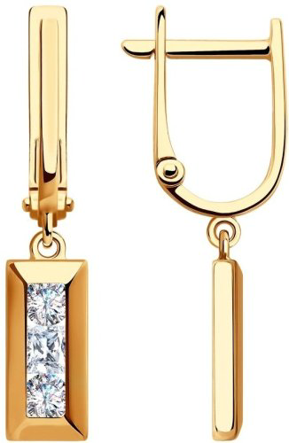 Серьги Diamant 51-121-01553-1 вес 2.73 золото, фианит купить,265150