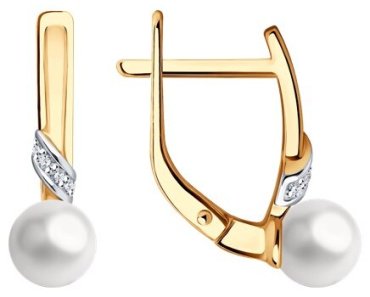 Серьги Diamant 51-220-01813-1 вес 2.557 г золото, бриллиант купить,289983