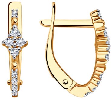 Серьги Diamant 51-120-02399-1 вес 1.77 золото, фианит купить,144877