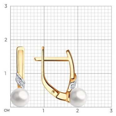 Серьги Diamant 51-220-01813-1 вес 2.557 г золото, бриллиант купить,289983